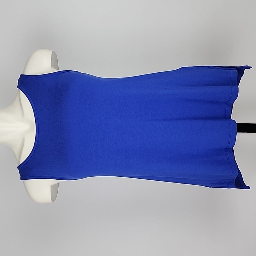 Cynthia Rowley Women's Sleeveless Top Royal Blue Stretch Soft Boat Neckline S